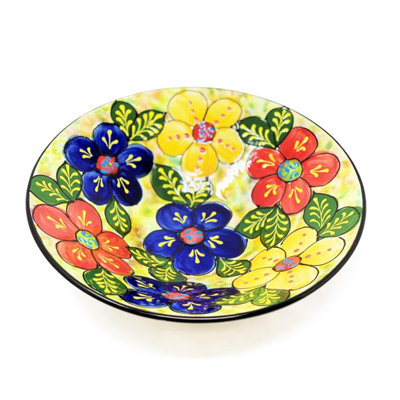 Classic Spanish Hand Painted Pattern Kitchen Dining Extra Large Conical Bowl 38cm Floral