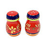 Classic Spanish Hand Painted Pattern Kitchen Dining Salt & Pepper Pots (H) 5.5cm Daisy Chains