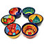 Classic Spanish Hand Painted Pattern Kitchen Dining Set of 6 Tapas Bowls (Diam) 7cm