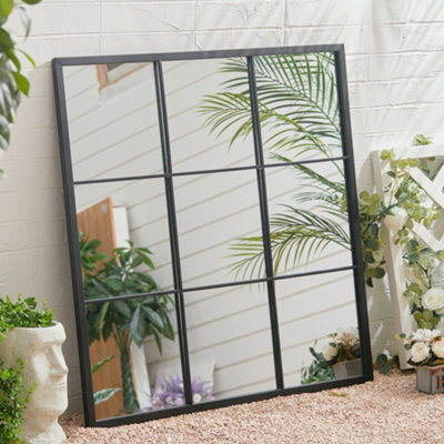 Classic Squre Window Mirror Wall Metal Framed Mirror 900x900mm