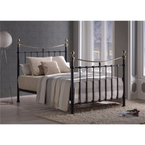 Classic Style Black Metal Bed Frame - Double 4ft 6"