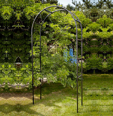 Classic Style Garden Arch - Black Metal Garden Rose Arch Climbing Plant ...