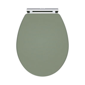 Classic Traditional Soft Close, Top Fix Wooden Toilet Seat (Suitable for Kinston Balterley Toilets) - Satin Green - Balterley