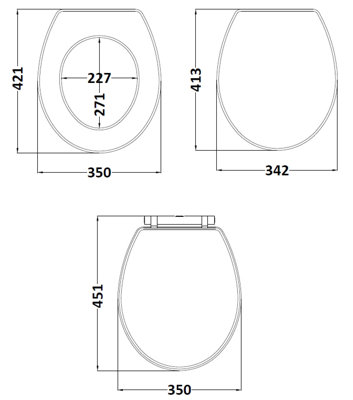 Classic Traditional Soft Close, Top Fix Wooden Toilet Seat (Suitable for Kinston Balterley Toilets) - Satin White - Balterley