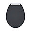 Classic Traditional Soft Close, Top Fix Wooden Toilet Seat (Suitable for Kinston Balterley Toilets) - Soft Black - Balterley