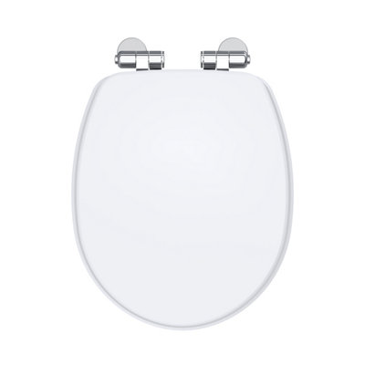 Classic Traditional Soft Close, Top Fix Wooden Toilet Seat (Suitable for Legacy Balterley Toilets) - Gloss White - Balterley