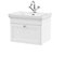 Classic Traditional Wall Hung 1 Drawer Vanity Unit with 1 Tap Hole Fireclay Basin, 600mm - Satin White - Balterley
