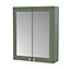 Classic Traditional Wall Hung 2 Soft Close Door Mirror Cabinet, 600mm - Satin Green - Balterley