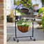 Classic Welcome Planter with Steel Frame, Hanging Sign, Basket & Liner - Home or Garden Plant Pot Decoration - H92 x W46 x D36cm