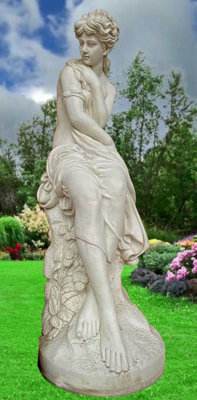 Classic White Stone Flower Lady Garden Ornament