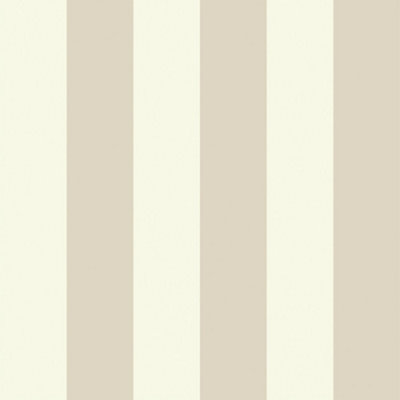 Classic Wide Stripe Wallpaper In Magnolia And Sandstone | DIY at B&Q