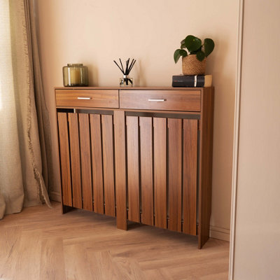 Classic Wooden Radiator Cover With Storage Draw - Medium