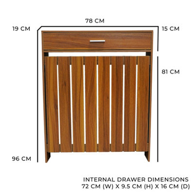 Classic Wooden Radiator Cover With Storage Draw - Small