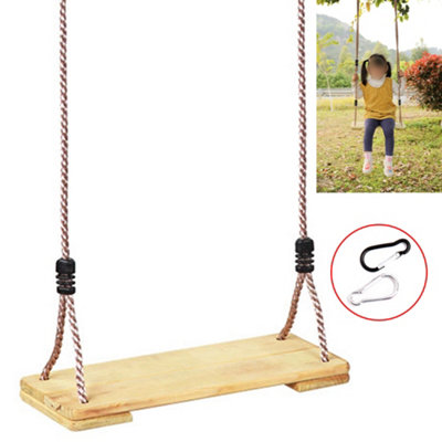 Classic Wooden Swing Seat With strong waterproof Ropes and steel rings