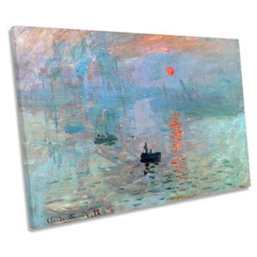 Claude Monet Impression Sunrise Picture CANVAS WALL ART Print Picture (H)30cm x (W)46cm