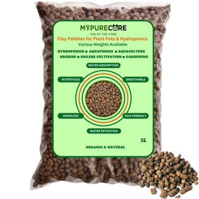 Clay Pebbles LECA Balls Cactus and Succulent Potting Mix Horticultural Grit Lava Rock Decorative Gravel and Drainage for Plants 1L - 8
