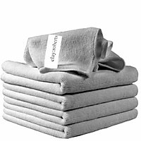 Clay Roberts Microfibre Cleaning Cloths, 40cm x 30cm - Pack of 5, Machine Washable, Polishing, Waxing & Dusting Cloth, Lint-Free,