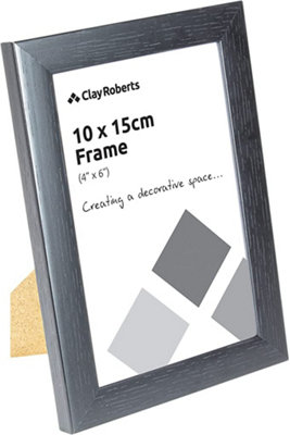 Clay Roberts Photo Picture Frame 6 x 4, Black, Freestanding and Wall Mountable, 10 x 15 cm, 6x4" Picture Frames