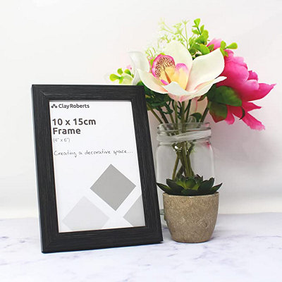 Clay Roberts Photo Picture Frame 6 x 4, Charcoal, Freestanding and Wall Mountable, 10 x 15 cm, 6x4" Picture Frames