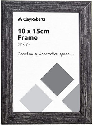 Clay Roberts Photo Picture Frame 6 x 4, Charcoal, Freestanding and Wall Mountable, 10 x 15 cm, 6x4" Picture Frames