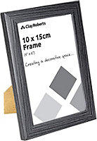 Clay Roberts Photo Picture Frame 6 x 4, Dark Grey, Freestanding and Wall Mountable, 10 x 15 cm, 6x4" Picture Frames