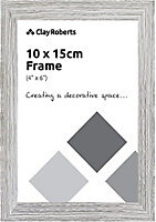 Clay Roberts Photo Picture Frame 6 x 4, Light Grey, Freestanding and Wall Mountable, 10 x 15 cm, 6x4" Picture Frames