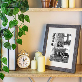 Clay Roberts Photo Picture Frame 8 x 10, Dark Grey, Freestanding and Wall Mountable, 20 x 25 cm, 10x8" Picture Frames