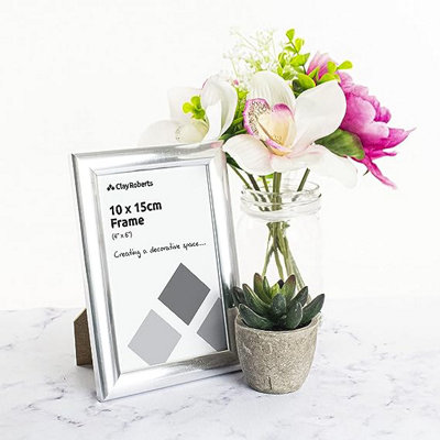 Clay Roberts Photo Picture Frames 6 x 4, Silver, Pack of 3