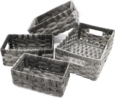 Clay Roberts Aufbewahrungswürfel 4er-Set – 25x25x25 Cm, Grau, Faltbar, Für Regale & Schränke