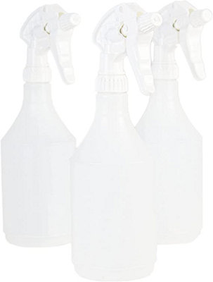 Clay Roberts Water Spray Bottles, Mist and Jet Settings, Pack of 3, White,  750ml Capacity with Measuring Gauge, Trigger Spray for