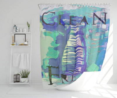 Clean freak blue (Shower Curtain) / Default Title