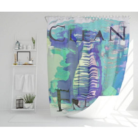 Clean freak blue (Shower Curtain) / Default Title