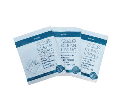 Clean Living Biological Sports Equipment Odour Eliminator Refill Sachet (Pack Of 3)