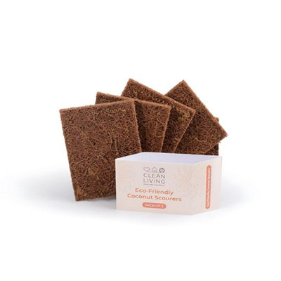 Clean Living Eco Friendly Coconut Scouring Pads - Pack Of 5