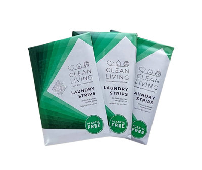 Clean Living Eco Friendly Laundry Strips - 180 Washes (Pack Of 3)