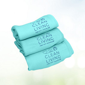 Clean Living Green Glass Microfibre Cloths (Kitchen) - Pack Of 3