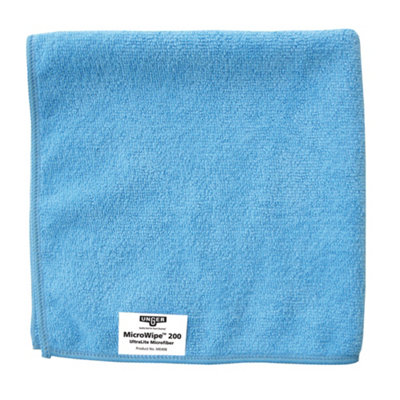 Cleaner Cloth Microfibre Cloths 10 Pack Blue 40x40cm Washable 200x Kitchen, Bathroom, Car & Window Cleaning by UNGER