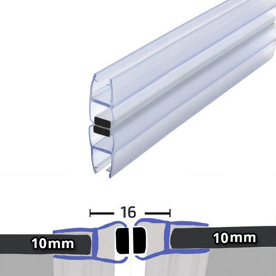 Clear 180 Degree Magnetic Shower Enclosure Seal 10mm x 2000mm