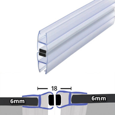 Clear 180 Degree Magnetic Shower Enclosure Seal 6mm x 2000mm