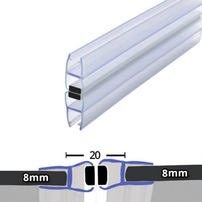 Clear 180 Degree Magnetic Shower Enclosure Seal 8mm x 2000mm
