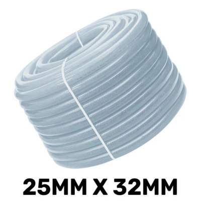 Clear Braided PVC Pipe 25mmx3.5mm - 25 Meters