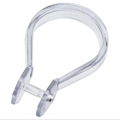 Dependable Industries Shower Curtain Rings, Light Blue, 24 Plastic Locking Hooks, Easy Gliding, Fits Standard Rods