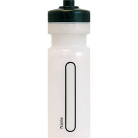 Clear Child School Water Bottle & Name Slot - Screw Top Pull up Mouth Sport PE