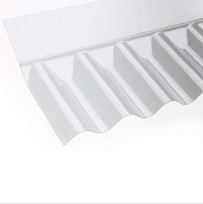 Clear Corrugated PVC Wall Flashing  For Corrugated Roofing Sheet Fits 3" ABS Profile Sunruf  Range