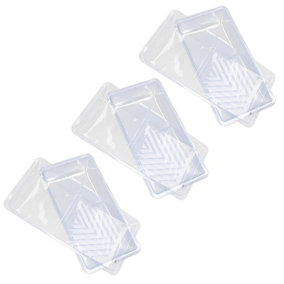 Clear Disposable Roller Tray Liners Liner for 100mm Roller Trays 15 Pack