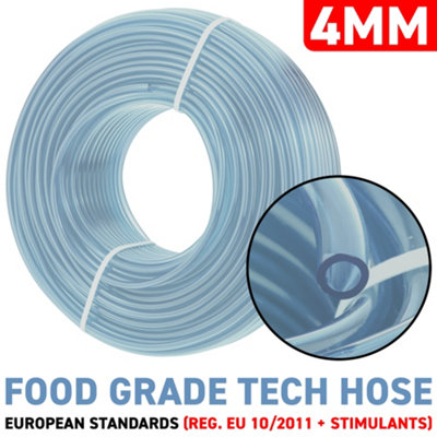 clear flexible pvc pipe/tubing 4mm internal-6mm external suitable for airline water gas oil aquariums and aquatic use - 3