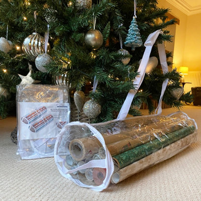 Clear Gift Wrapping Paper Storage Bags (Set of Two)