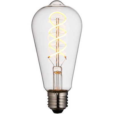Clear Glass 4W E27 Pear Filament LED Light Bulb - Dimmable Warm White - 265lm 2200k