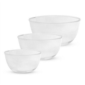 Clear Glass Mixing Bowls Set of 3 - M&W