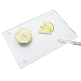 Clear Glass Worktop Saver Kitchen Chopping Cutting Utensil Board